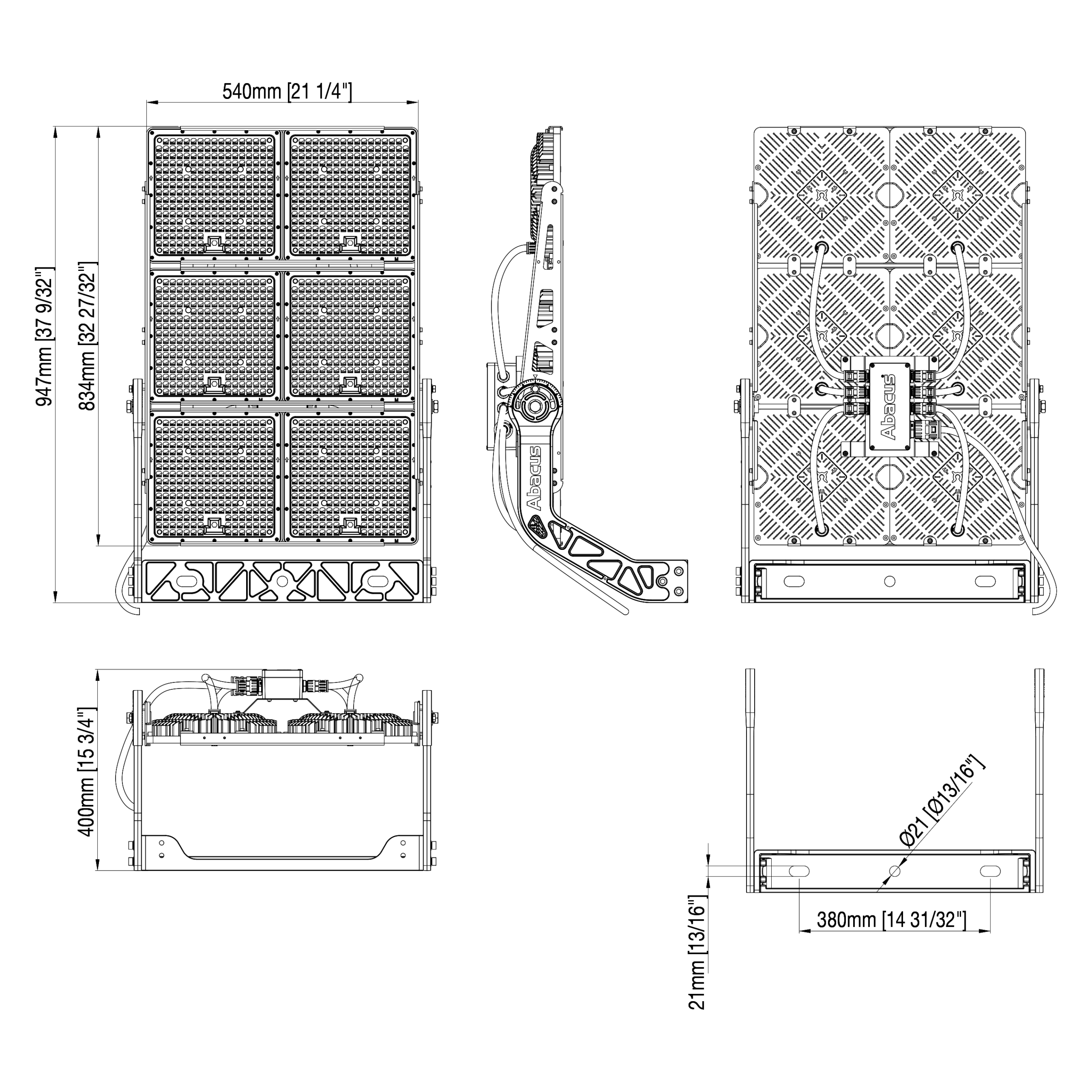 Challenger 1 LED - 6 module dimensions